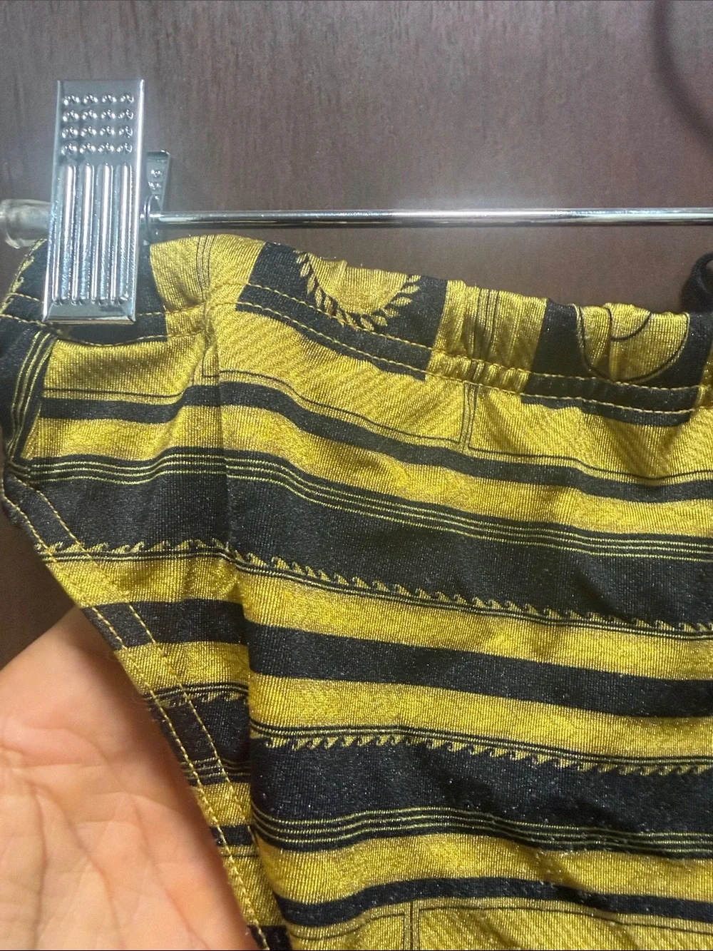 Men's Yellow Patterned Swim Trunks - Classic Swim Brief